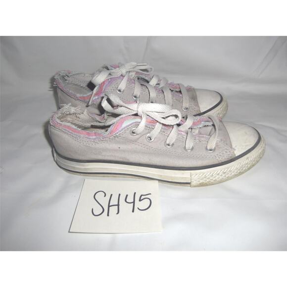 Converse All Star Shoes Size 2 Gray Pink Girls -1012SH45T12 - Picture 1 of 3